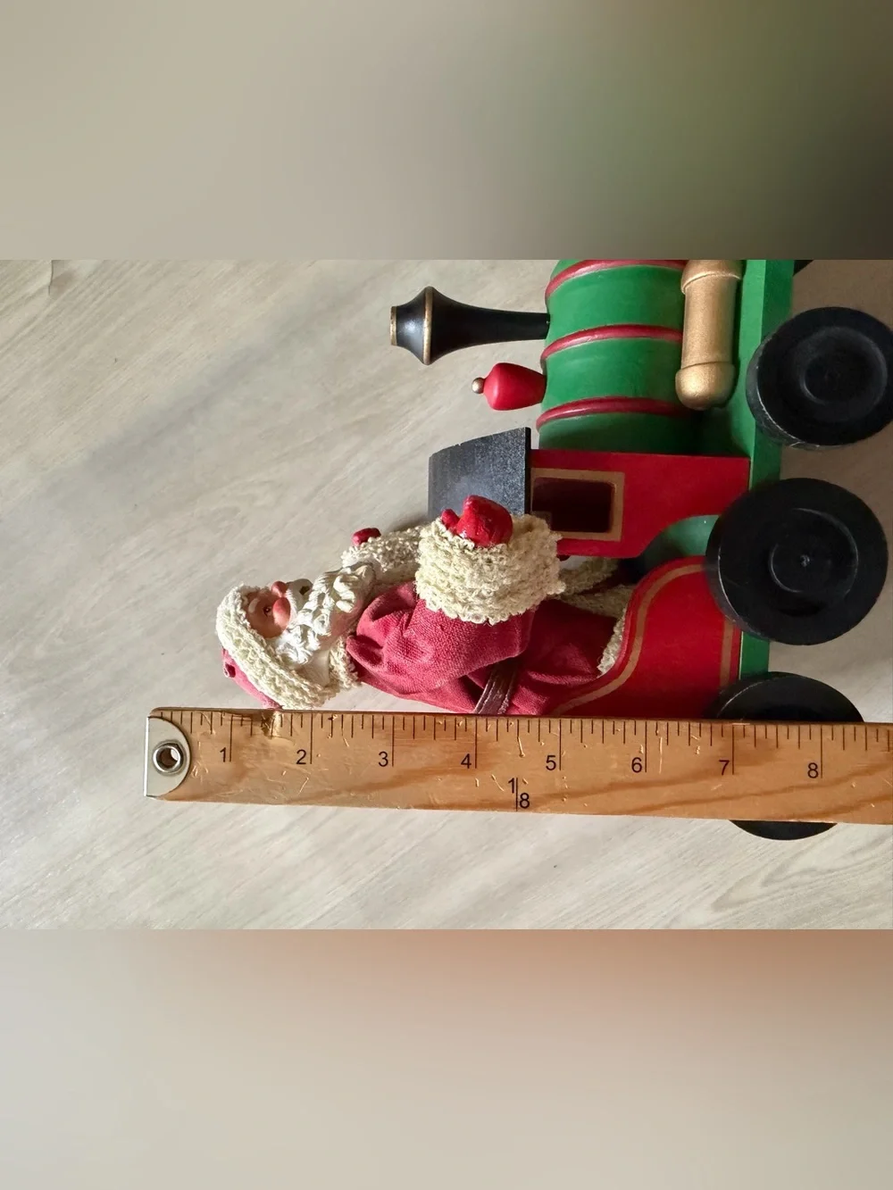 Vintage Wooden Santa Train Paper Mache Santa Locomotive